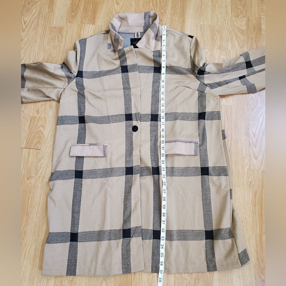 NEW! Sanctuary "Catalina" Patterned Coat - size 1X in Camel Plaid - Picture 12 of 14